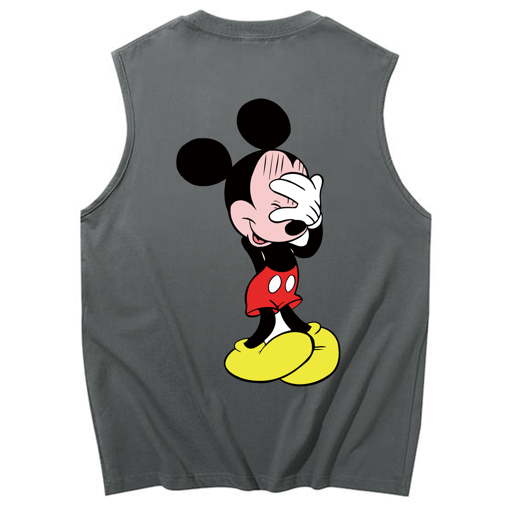 ミッキーマウス Mickey Mouse コットン100％タンクトップ（背面プリント）
